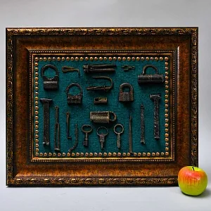 Настенное Коллекционное Панно - Картина «Старинные Замки и Засовы», Россия конец XIX - начало ХХ века.