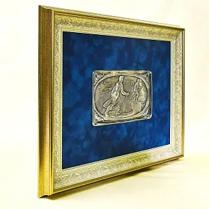 Настенное Панно - Картина - Барельеф «Серебряные Лыжи» Германия -1926 год.