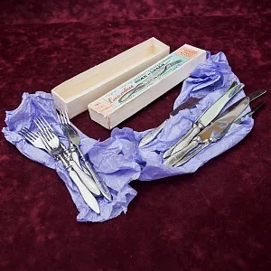 Редкость!!! Набор Столовые Ножи - Вилки «Серп и Молот» 6 пар, Нержавеющая сталь, СССР 50гг.