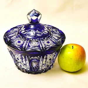 Ваза - Конфетница с кышкой Хрусталь JOSKA BODENMAIS Германия, конец 60-х гг.