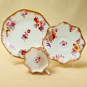 Антикварная, Коллекционная Чайная пара +Тарелка (Тройка) , Англия, конец ХIX - начало ХХ века.