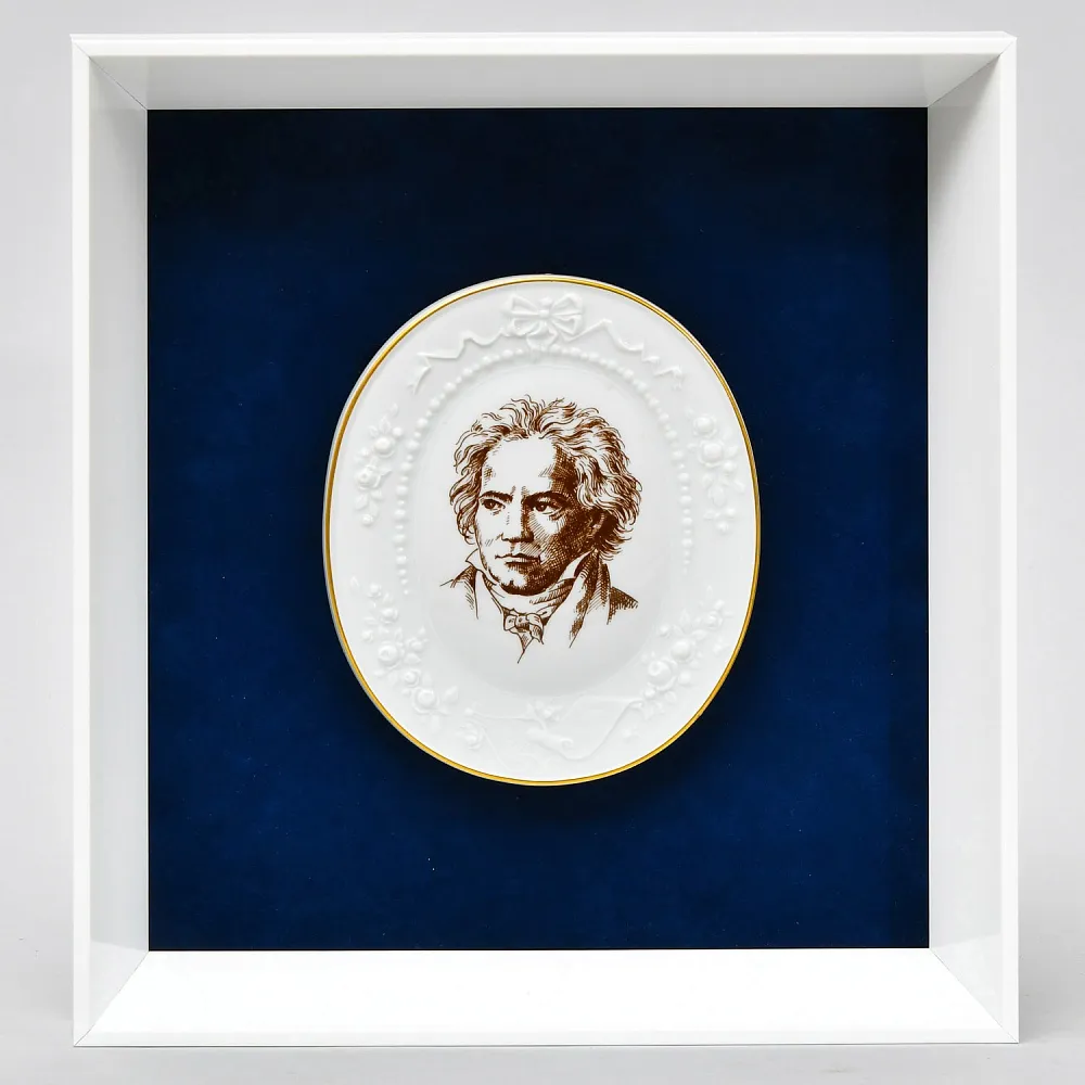 Картина - Панно - Фарфоровая Плакетка «Людвиг ван Бетховен», MEISSEN  Германия -1978 год.