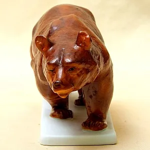 Редкость! Авторская фарфоровая статуэтка «БУРЫЙ МЕДВЕДЬ», Wallendorf Германия - 1963 год..