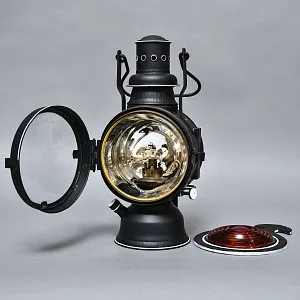 Редкость! Большой Железнодорожный Керосиновый Сигнальный Фонарь, Германия -1974 год.