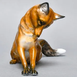 Коллекционная Фарфоровая статуэтка «Лиса на охоте», Rosenthal Германия, 1974 - 1982 годы. 