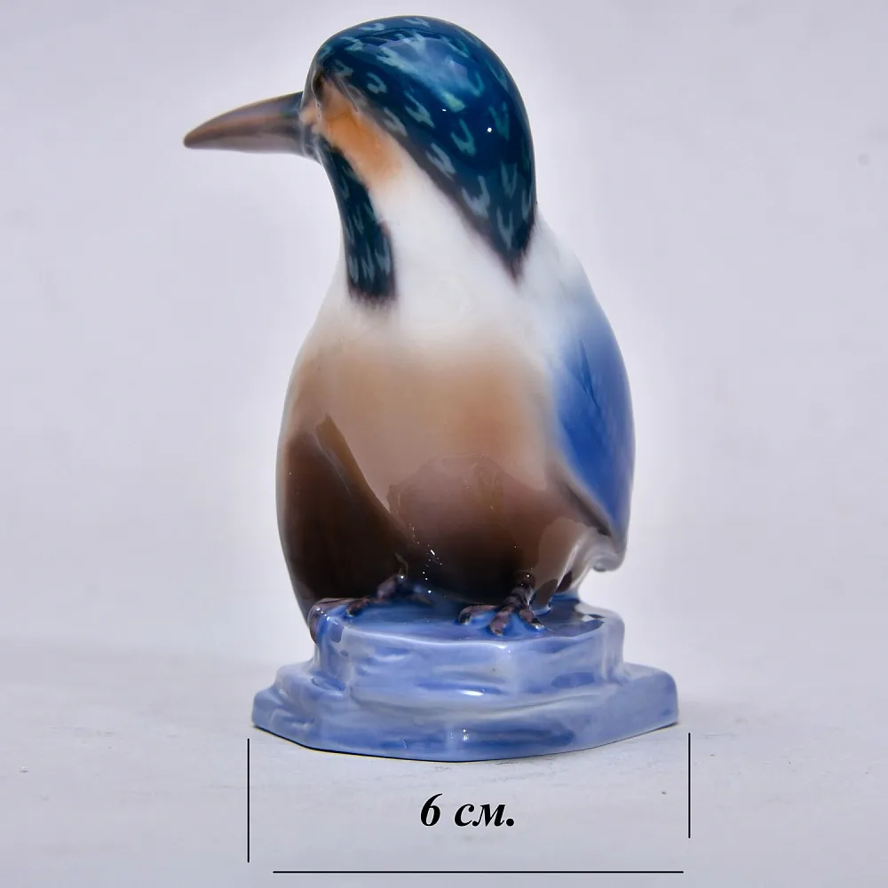 Коллекционная Фарфоровая Статуэтка «ПТИЦА. ЗИМОРОДОК», Bing&Grøndahl Дания, 1970 - 1983 гг.