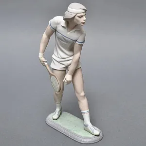 Парные Фарфоровые статуэтки «Теннисистка и Теннисист», Lladro Испания, 1982 - 1987 годы. 