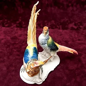 Фарфоровая статуэтка «Пара Птиц - Золотой Фазан», Карл Энс / Karl Ens,  Германия, 50-е гг.