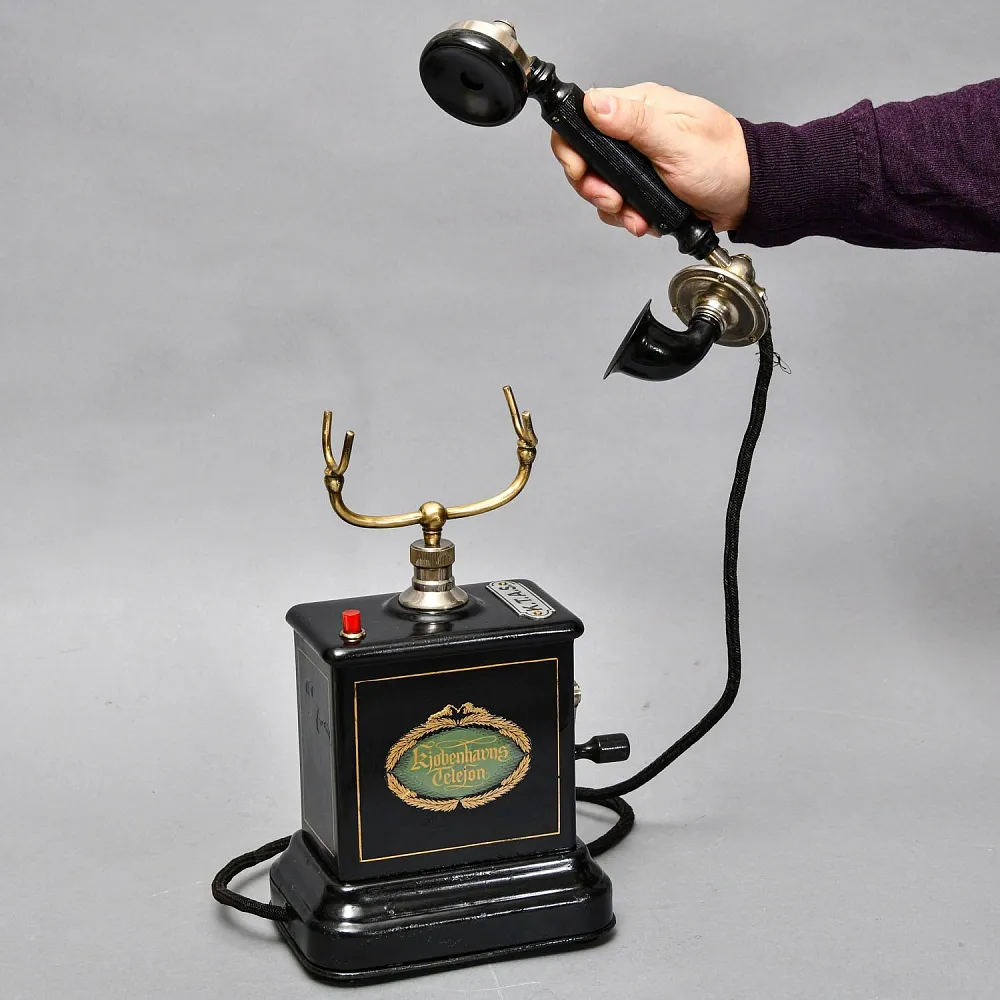 Антикварный Настольный Телефонный аппарат - Телефон «Kjøbenhavns Telefon - KTAS», Дания -1905 год.