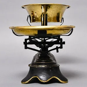 Антикварные Чугунные Кухонные - Аптекарские весы FОRCE BALANCE на 2кг. Франция начало ХХ века!