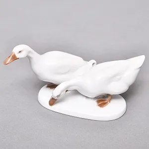 Антикварная Фарфоровая статуэтка «Два гуся», ROSENTHAL Германия - 1923 год. 