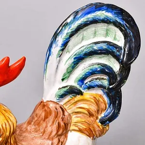 Коллекционные Парные статуэтки «Птицы. Бойцовые петухи», Фаянс, Италия - вторая половина ХХ века. 