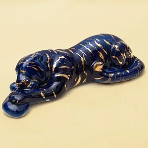 Анималистическая Фарфоровая Статуэтка «Тигр с мясом» СССР ЛФЗ - 30 -е годы.