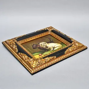 Старинная Картина «Шотландские Терьеры — Два Друга», Доска, масло, Англия середина ХХ века. 