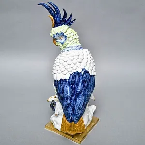 Редкость! Большая Коллекционная Статуэтка «Птица - ПОПУГАЙ КАКАДУ», Фарфор, Италия 60-гг. 