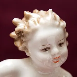 Редкая Фарфоровая Статуэтка «Путти с Олененком», Hutschenreuther,  Германия -1948 год.