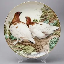 Коллекционная Тарелка «Лесной Год, НОЯБРЬ. Куропатки» Фарфор, Англия -1983 год.