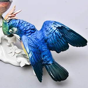 Коллекционная Фарфоровая статуэтка «Два Попугая - Какаду», Karl Ens Германия, середина ХХ века.