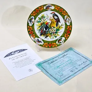 Редкость! Коллекционная Тарелка «Дятел» Фарфор, Hause Schirnding, Германия - 1994 год.