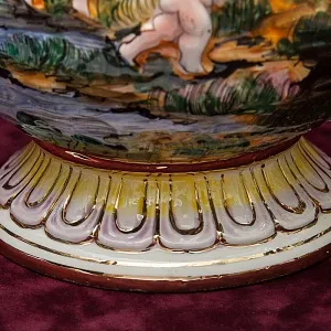 Большой Декоративный Кувшин - Ваза «Райский Сад», Фаянс Capodimonte / Каподимонте Италия Н-53 см.
