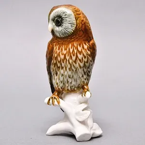 Коллекционная Фарфоровая статуэтка «Птица - СОВА», Карл Энс / Karl Ens Германия, середина ХХ века. 