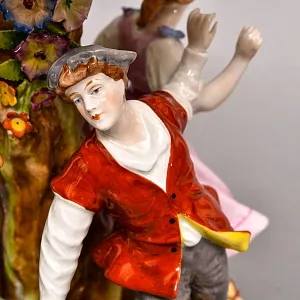 Редкость! Фарфоровая Настольная Электрическая Лампа «ХОРОВОД», Литофания, PLAUE Германия.