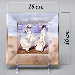 Декоративное Фарфоровое Блюдо - Мелочевница «Прогулка по берегу моря» Goebel Германия.