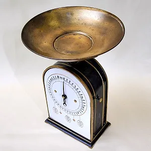 Редкость! Антикварные Механические Кухонные Весы, Металл/Фарфор, Rolf Matthaus, Германия -1908 год.