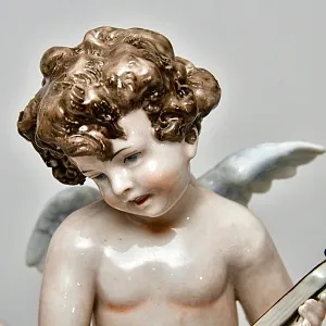 Редкость! Коллекционная Фарфоровая Статуэтка «ДВА ПУТТИ И ЛЕБЕДЬ», Scheibe - Alsbach Германия.