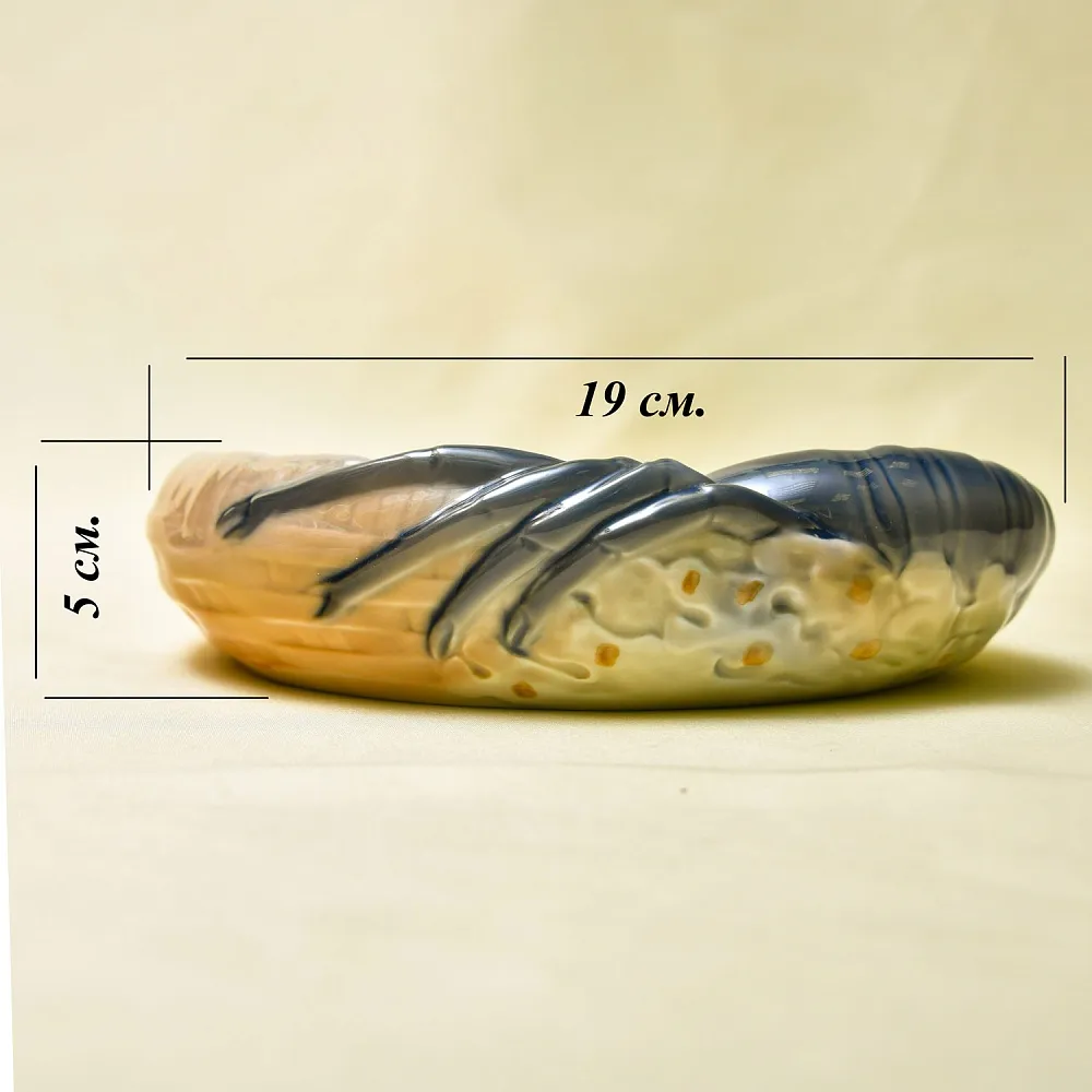 Антикварное Блюдо для морепродуктов «РАК», Фарфор Royal Copenhagen Дания, 1923 год.