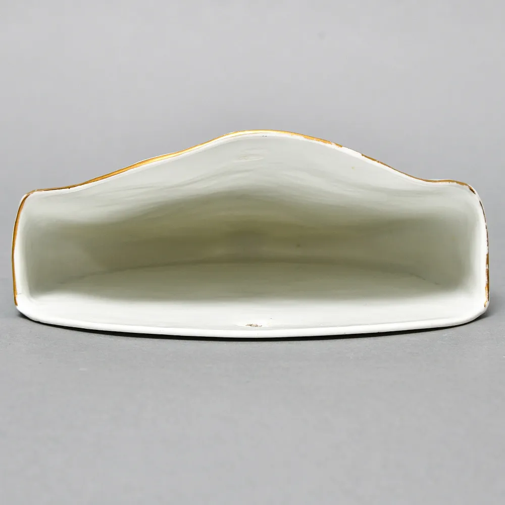 Антикварное Фарфоровое Настенное Кашпо - Ваза «Веер», роспись, Limoges Франция -1891 год.