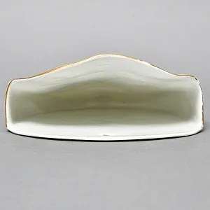 Антикварное Фарфоровое Настенное Кашпо - Ваза «Веер», роспись, Limoges Франция -1891 год.