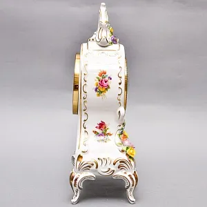 Винтажные Каминные Механические Фарфоровые Часы с боем «Время Роз», Franz Hermle & Sohn Германия 50 гг. 