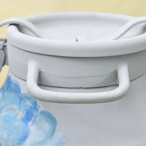 Авторская Картина на Винтажном Бидоне «Паровоз, Перрон и Любовь» - «Зонтичница» или Ёмкость - для хранения зонтов и тростей .