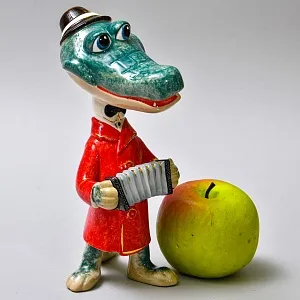 Авторская Коллекционная Фарфоровая Статуэтка «Крокодил Гена», Россия.