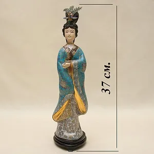 «Девушка в Кимоно» - Статуэтка в технике «Клуазоне» Китай 50 -е годы ХХ века Н - 37 см.