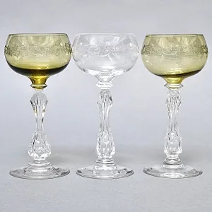 Антикварный Набор бокалов для Вина 6 шт. «MICADO MIX», Saint Louis. Франция, начало ХХ века.