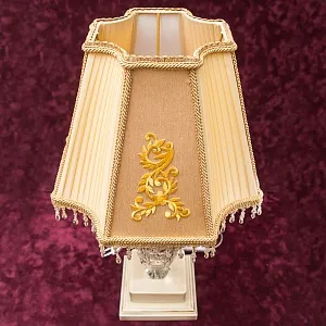 Винтажная Настольная Лампа Светильник «Lyyus» в хрустальном корпусе. Франция  Н-57см.