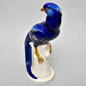 Антикварная Фарфоровая Статуэтка «Птица - Королевский Фазан», VOLKSTED Германия, 30-е гг. ХХ века.