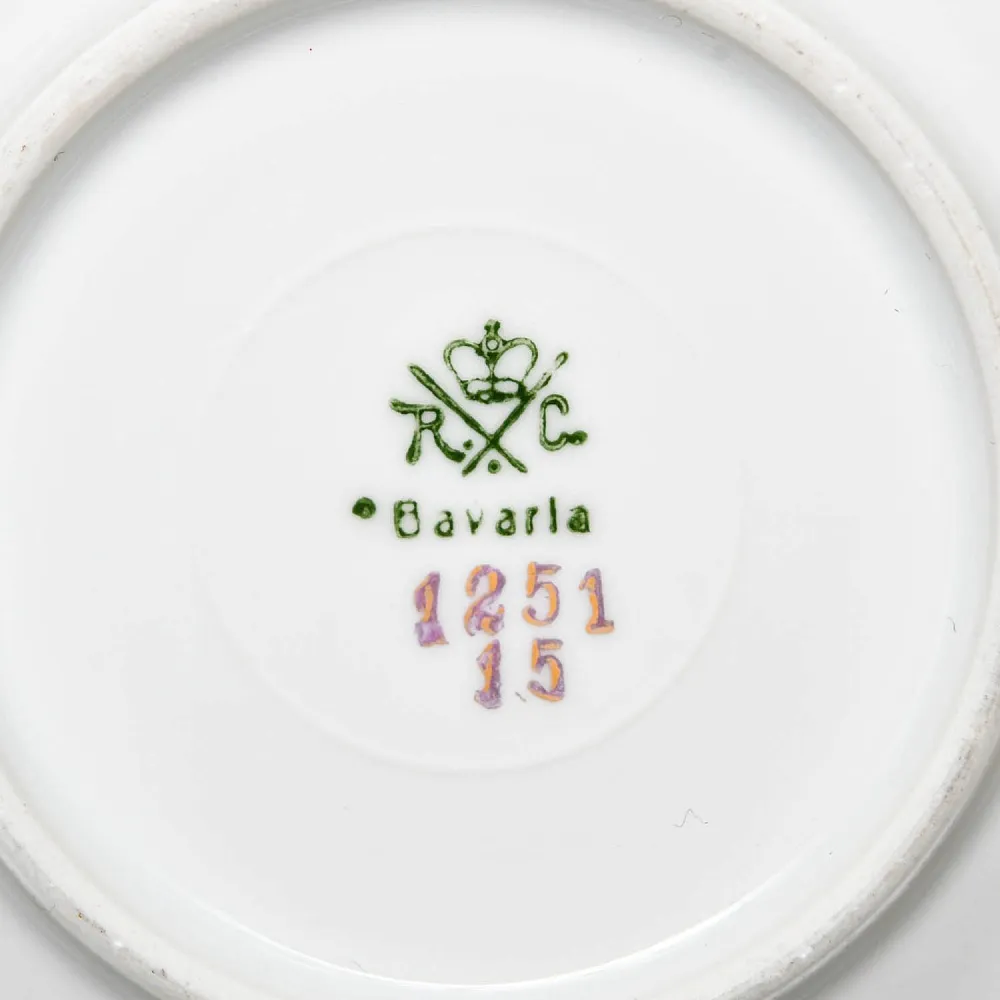 Антикварная Фарфоровая Кофейная пара в стиле Шинуазри, ROSENTHAL Германия, 1891 - 1906 годы. 