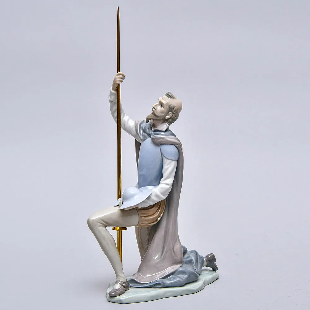 Коллекционная Фарфоровая статуэтка «Дон Кихот с копьем», Lladro Испания, 1984 - 1989 годы. 