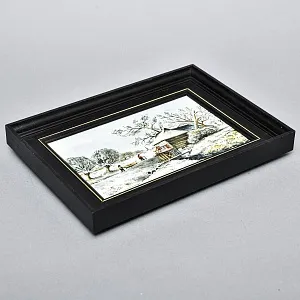 Фарфоровый Пласт - Картина - Панно «Сельский пейзаж. Мельница», Royal Delft Голландия 50 гг.