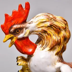 Коллекционные Парные статуэтки «Птицы. Бойцовые петухи», Фаянс, Италия - вторая половина ХХ века. 