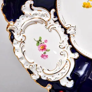 Коллекционное Фарфоровое Блюдо - Тарелка «Букет с маргариткой» Кобальт, MEISSEN Германия - 1955 год.