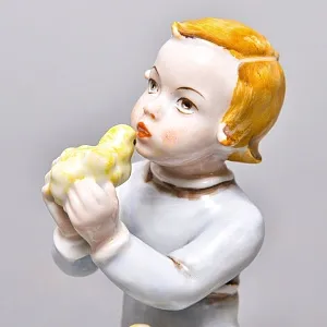 Коллекционная статуэтка «Мальчик с цыплятами», Фарфор ROSENTHAL Германия, первая половина ХХ века. 