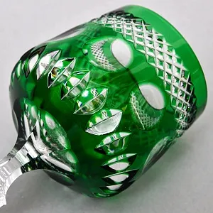 Хрустальный Бокал для вина серия «Monaco» зелёного цвета, JOSEPHINENHUTTE Германия, 50-е годы ХХ века. 