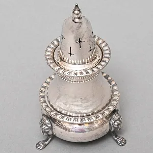 Винтажная Баночка на ножках - Флакон для сахарной пудры, Sheffield Англия, первая половина ХХ века. 