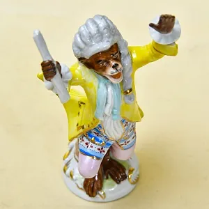 Редкая! Коллекционая Фарфоровая Статуэтка «Обезьяна - Дирижер» Scheibe-Alsbach Германия 50 гг.