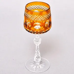 Хрустальный Бокал для вина серия «Monaco» жёлтого цвета, JOSEPHINENHUTTE Германия, 50-е годы ХХ века.