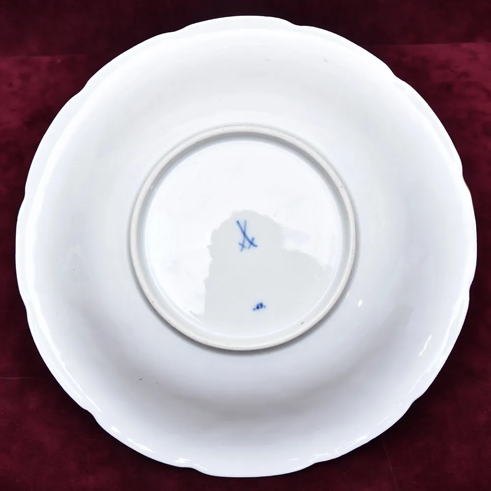 Антикварное Фарфоровое Блюдо - Тарелка «Букет с тюльпаном и розой», MEISSEN Германия.